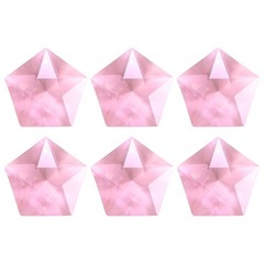 6PCS Crystal Five-Pointed Star Prisms, 30mm/1.18″ Pendant Hanging [Pink]