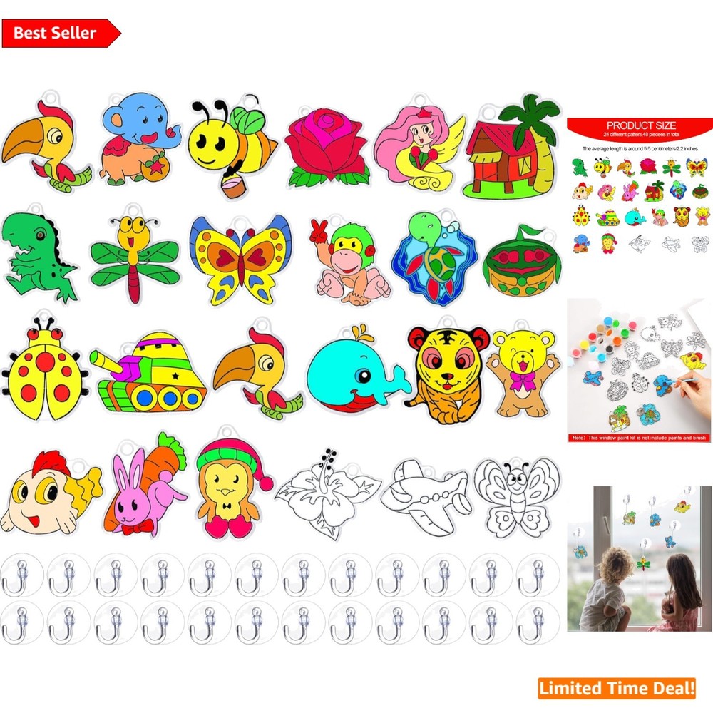 Summer Fun 48 Pcs Suncatcher Kits – Colorful DIY Crafts for All Seasons