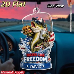 Custom Patriotic Red White Blue Car Ornament
