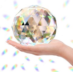 Clear Glass Crystal Prism Ball 100mm Suncatcher Feng Shui Decor Window