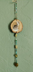 Winter Scene Deer Sun Catcher Mobile Porch Garden Window Art Boho Single Strand
