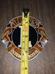 Vintage Lions International Stained Glass Plastic Style Suncatcher Ornament 3.5″