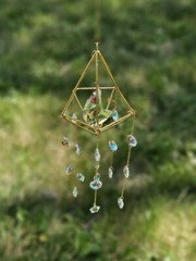 Wire Diamond Prism Suncatcher Moon Crystal Leaded Crystals GlassWindow Ornament