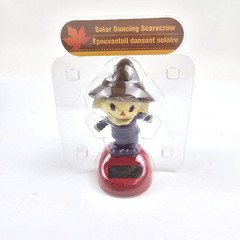 Solar Dancing Scarecrow Red Halloween Sun Light Powered Bobble Head Toy NEW