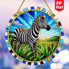 Safari Zebra Acrylic Suncatcher Wildlife Window Farmhouse Garden Hanging Decor
