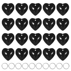 20PCS Crystal Smooth Heart Shape Prisms, 20mm/0.79″ Pendant Hanging [Black]