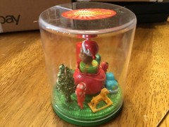 Christmas Bear in Santa Hat Solar Powered Toy Terrarium