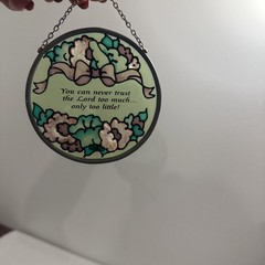 Small Vintage Stained Glass Sun Catcher By JBD (Joan Baker Designs) 1994