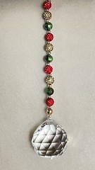 30mm Crystal Ball Sun Catcher-Rainbow Making Prisms With Red And Green Bead