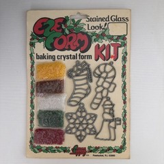 NEW Vintage Eze Form Suncatcher Christmas Stained Glass Kit 4 Piece