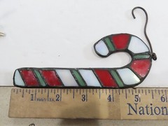 Christmas Stained Glass Ornaments Suncatchers Vintage Lot Of 5 D80