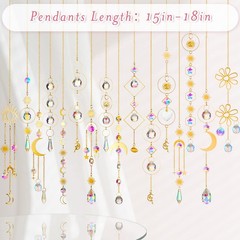 16 Pcs Crystals Suncatcher Colorful Hanging Sun Catcher for Window with Chain…