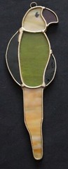 Vintage Suncatcher Parrot Stained Glass 9 inches Tall