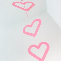Hearts hanging mobile sweet and delicate decor for baby or girl’s room