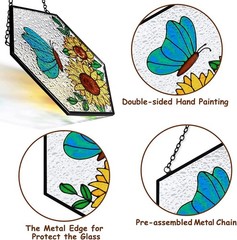 Huray Rayho Stained Glass Butterfly Suncatcher