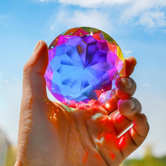 3” Crystal Prism Suncatcher for Windows Hanging AB Color Glass Crystal Sun Catc