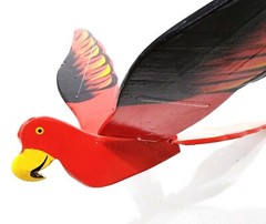 Wooden Parrot Mobile Handmade Painting Flying Bird Hanging Decor Porch Garden