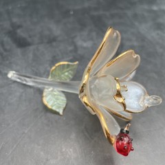 Handmade Glass Flower With Ladybug Sun Catcher / Ornament