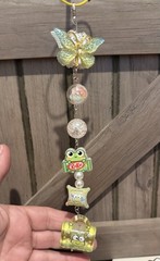 Sanrio Keroppi & Hello Kitty Kawaii Multicolor Beaded Butterfly Bag Charm