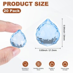20PCS Prism Ball 24mm/0.94″ Pendant [Silver]