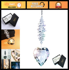 Clear Glass Heart Crystal Ball Prism Pendant – 45mm Suncatcher for Windows & Gar