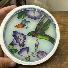 Stained Glass Suncatcher Hummingbird And Flower