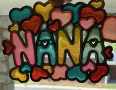 Sun catchers. Set of two. Nana and grandpa