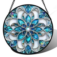Josumaly Stained Glass – Abstract Flowers For Door Terrace Garden