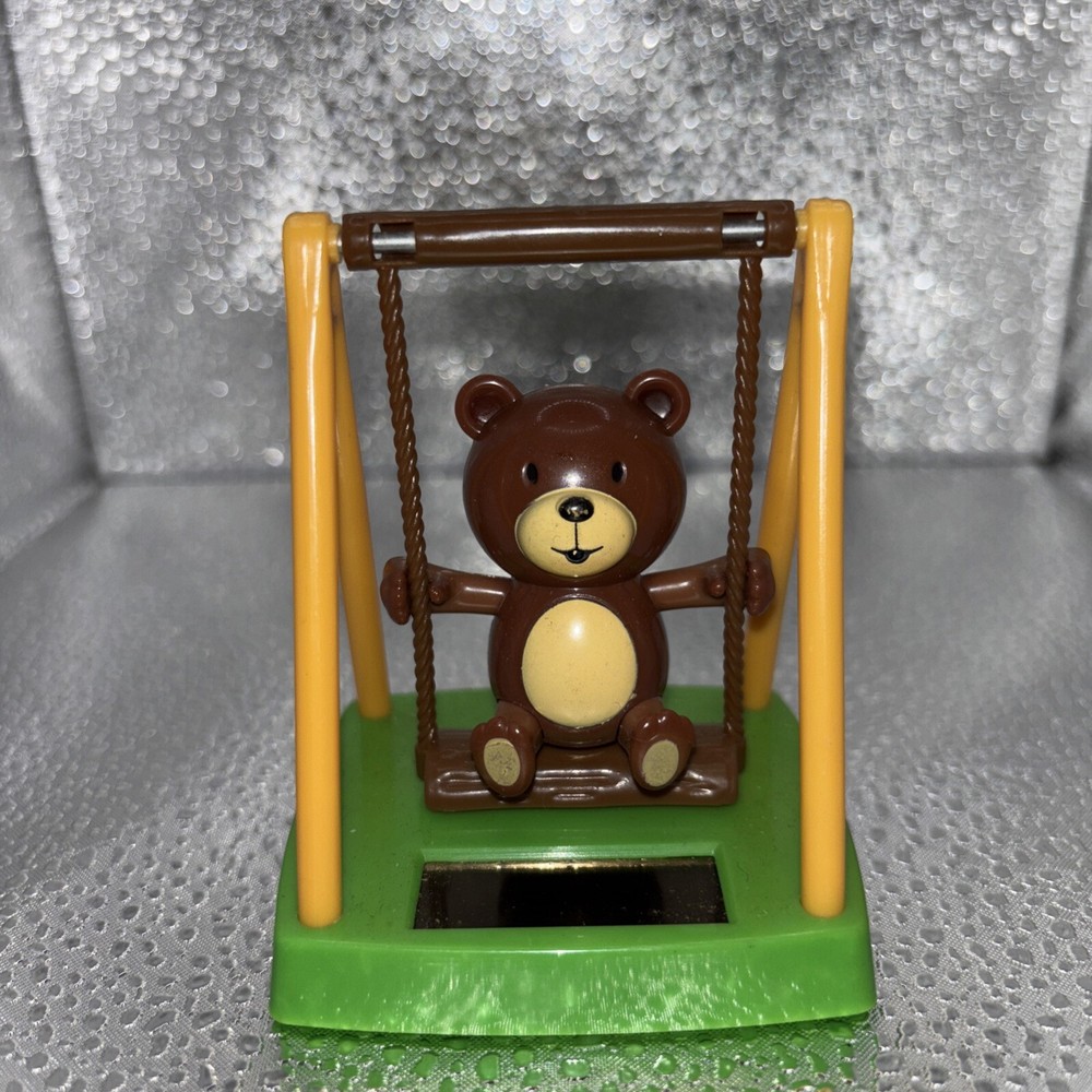 Solar Powered SWINGING TEDDY BEAR Sunlight Dancing TOY Bobble Head GIFT & PRIZE