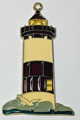 Vintage 1999 Lighthouse Real Stained Glass Suncatcher Light Tower 5” Ornament
