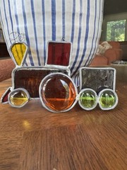 Vintage Stained Glass Suncatcher Lot Of 7