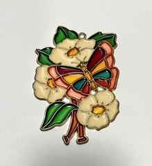 Vintage Suncatchers Noah’s Ark Butterfly Flower Fruit Basket 4-5 Inches Lot 3