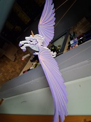 Handmade XL Pegasus Unicorn Wooden Mobile Kinetic Fantasy Decor