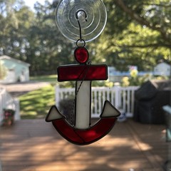 Lot Of 3 Nautical Suncatchers Lighthouse Sailboat Anchor Coastal Decor Lakehouse