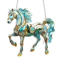 Beautiful Horse Acrylic Light Catcher with Chain for Garden Home Horse Lover