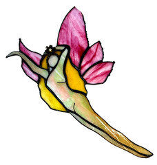 Stained Glass Fairy Suncatcher – Handcrafted Floral Design – Vintage Style