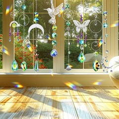 400 pcs DIY Suncatchers Making Supplies Kit Art and Crafts for Adults Hanging