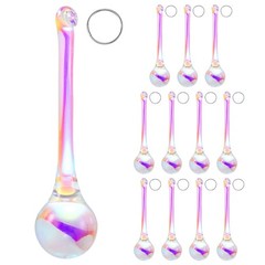 12-Pack Crystal Raindrop Chandelier Prisms, 78mm Pendant Hanging [Ab Color]