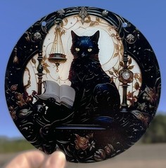 New Suncatcher Black Cat 6″ Round Combined Shipping Gift