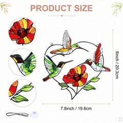 1-Pcs Hummingbird Suncatcher Window Hanging, Hummingbird Decor [Colorful-23]