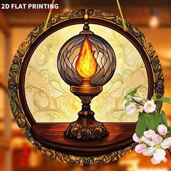 Golden Flame Classic Vintage Lamp Acrylic Suncatcher Living Room Window Decor