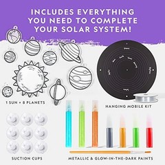 Stained Glass Solar System Art Kit – Glow in the Dark Planet Suncatchers, Kids C