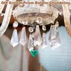 20PCS Crystal Heart Shape Prisms, 14mm/0.55″ Pendant Hanging [Peacock Green]
