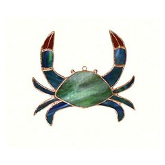 STAINED GLASS BLUE CRAB SUNCATCHER SUN CATCHER GE227 **Fast Ship**