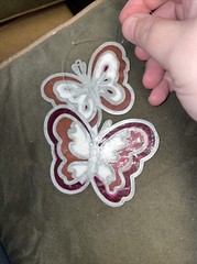 DOUBLE BUTTERFLY SUNCATCHER Pink 5×3.5 In Vintage