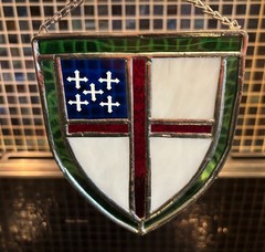 Vintage Episcopal Church Shield Suncatcher Wall Hanging Multi-Colored EUC
