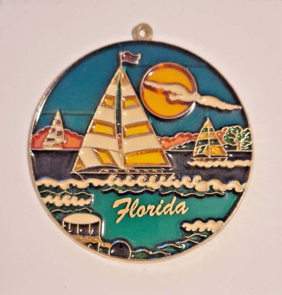 Florida Sailboat Suncatcher 4 5/8″ dia.