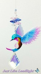 Pink Hummingbird Crystal Suncatcher car mirror rainbow hanging gift for mum