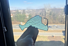 Vtg 5″ Cape Cod Teal Blue Hanging Suncatcher Coastal Nautical Decor Art Piece