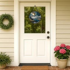Stained Glass Sun Catchers – Celestial Sky Window Panels for Home Decor 7.8in